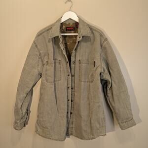 Wolverine Shacket Green Denim Rustic Camping Outdoor Gear - Size M